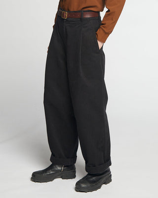 Pantalons British Worker en twill brossé noir - Girls of dust